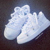 All White AF1 with Double Laces (Rope Laces & Additional Round Laces)