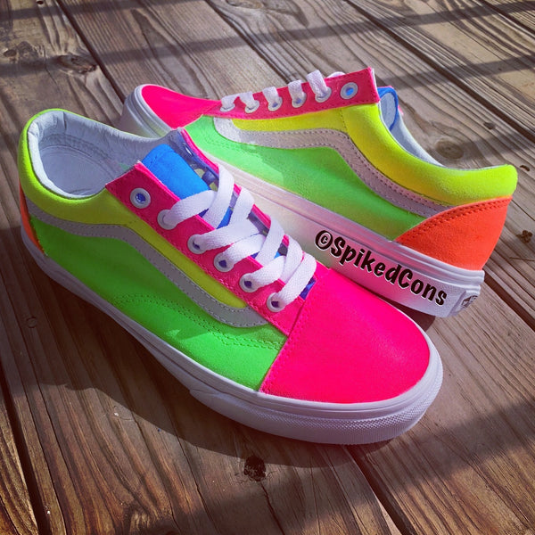 Custom Neon Vans-Old Skool