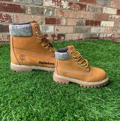 Custom Bling Timberlands -Wheat (Kids & Adults)- Add size to notes when ordering