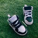 Custom Flip-Flop (Black & White) Jordan 1s -Grade School