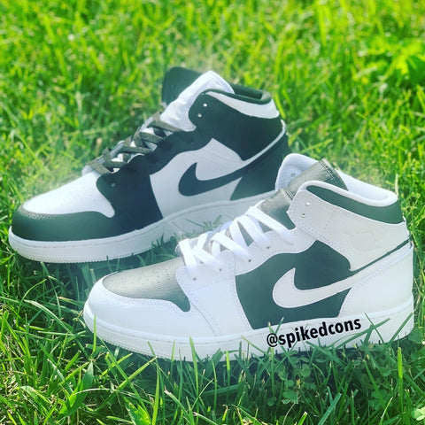 Custom Flip-Flop (Black & White) Jordan 1s -Grade School