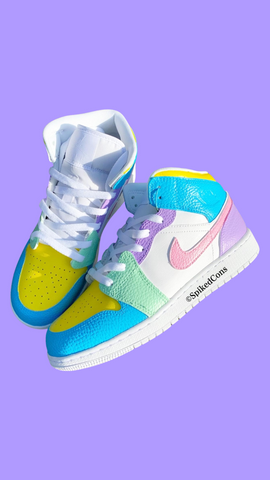 READY TO SHIP! Custom Tropical Jordan 1s (Men 8- Women 9.5)