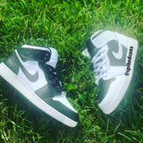 Custom Flip-Flop (Black & White) Jordan 1s -Grade School