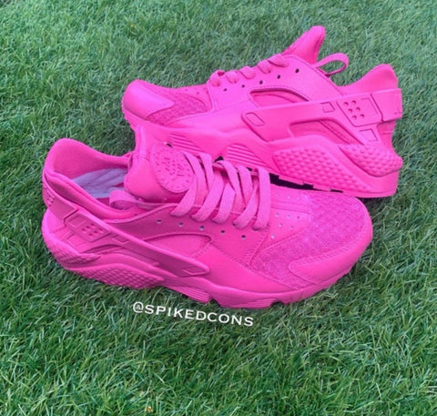 READY TO SHIP! Custom Hot Pink Huaraches (Men 7-Women 8.5)