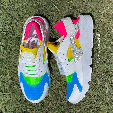 Custom Neon Huaraches with Bling