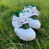 Custom Painted Green/Red Nike Air Huaraches **Add Exact Size in Notes**