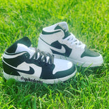 Custom Flip-Flop (Black & White) Jordan 1s -Grade School