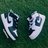 Custom Flip-Flop (Black & White) Jordan 1s -Grade School