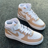 Custom Powder Tan & White Air Force 1-Mid