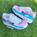 Air Max 90-White (Custom- Pink Purple & Blue)