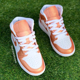 Custom Rose Gold  Jordan 1s -Grade School