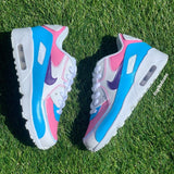 Air Max 90-White (Custom- Pink Purple & Blue)