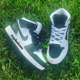 Custom Flip-Flop (Black & White) Jordan 1s -Grade School