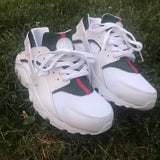 Custom Painted Green/Red Nike Air Huaraches **Add Exact Size in Notes**