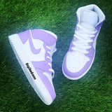 Custom Purple & White Jordan 1s -Grade School